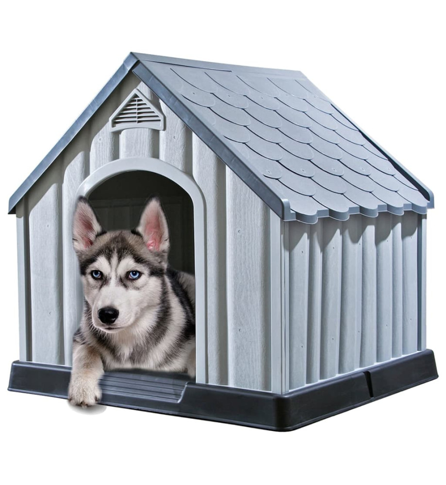 Niche pour chiens Gris 92x87x91 cm Plastique