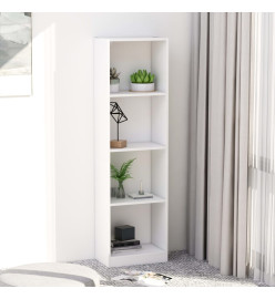 Bibliothèque à 4 niveaux Blanc 40x24x142 cm Bois d'ingénierie