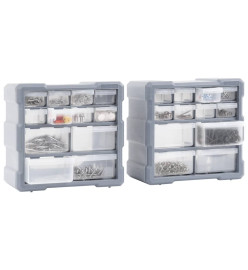 Organisateurs multi-tiroirs avec 12 tiroirs 2 pcs 26,5x16x26 cm