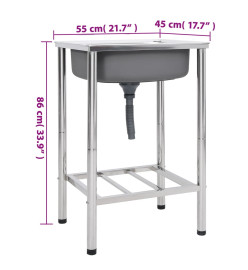 Évier de camping Seul lavabo Acier inoxydable