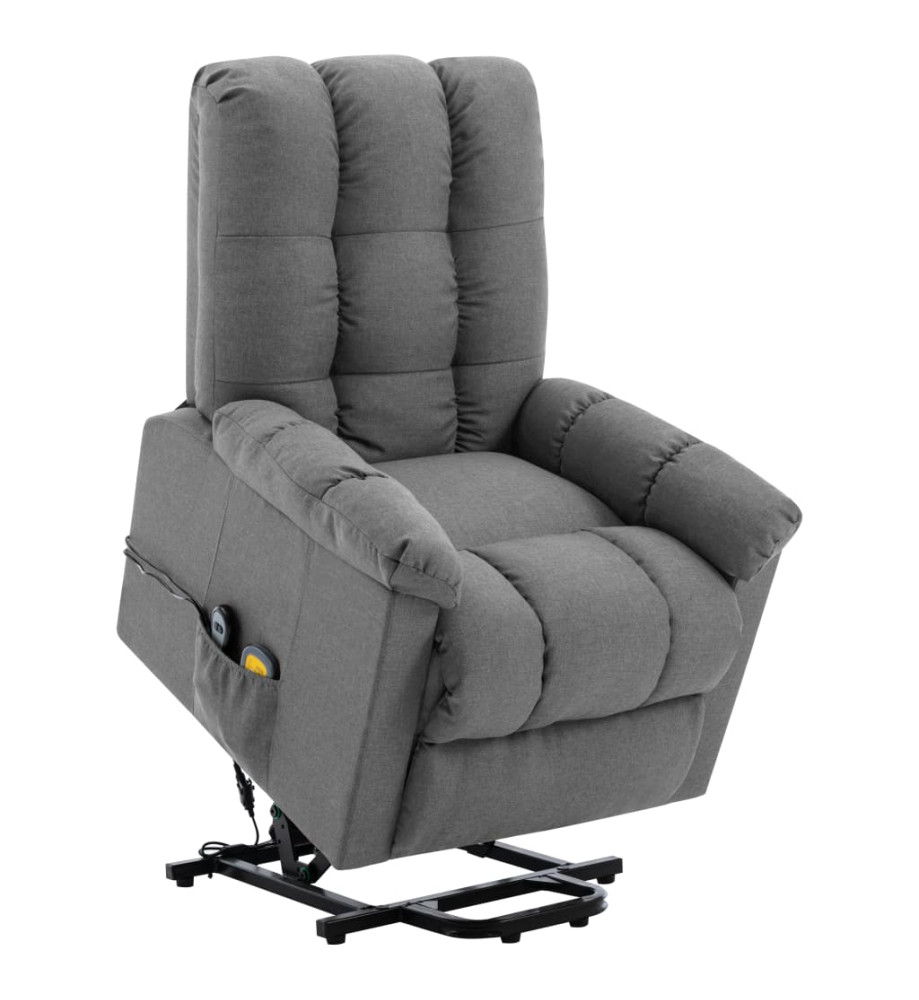 Fauteuil de massage inclinable Gris clair Tissu