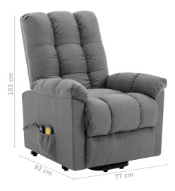 Fauteuil de massage inclinable Gris clair Tissu