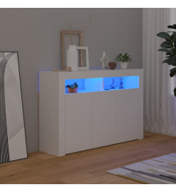 Buffet avec lumières LED Blanc 115,5x30x75 cm