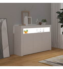 Buffet avec lumières LED Blanc 115,5x30x75 cm