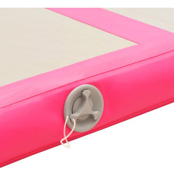 Tapis gonflable de gymnastique avec pompe 700x100x10cm PVC Rose