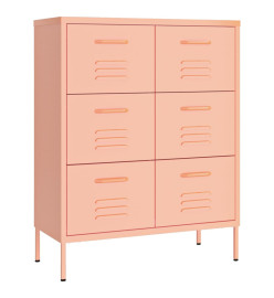 Armoire à tiroirs Rose 80x35x101,5 cm Acier