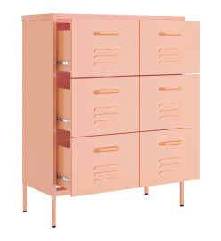 Armoire à tiroirs Rose 80x35x101,5 cm Acier