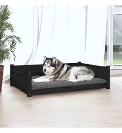 Lit pour chien Noir 105,5x75,5x28 cm Bois de pin solide