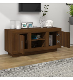 Meuble TV chêne marron 102x35x45 cm bois d'ingénierie