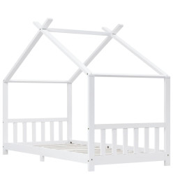 Cadre de lit d'enfant Blanc Bois de pin massif 90 x 200 cm