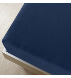 Draps-housses Jersey 2 pcs Bleu marine 160x200 cm Coton