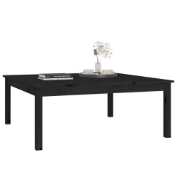 Table basse Noir 100x100x40 cm Bois massif de pin