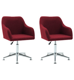 Chaises pivotantes à manger lot de 2 rouge bordeaux tissu