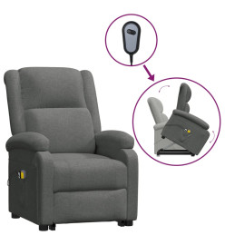 Fauteuil de massage inclinable Gris foncé Tissu