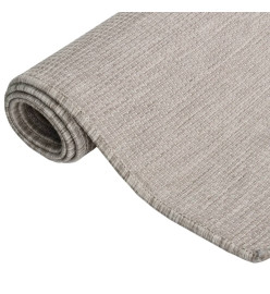 Tapis à tissage plat d'extérieur 140x200 cm Taupe