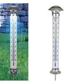 HI Lampe solaire de jardin avec thermomètre