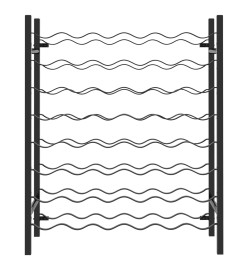 Casier à bouteilles pour 48 bouteilles Noir Métal