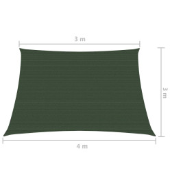 Voile d'ombrage 160 g/m² Vert foncé 3/4x3 m PEHD