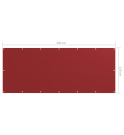 Écran de balcon Rouge 120x300 cm Tissu Oxford