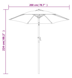 Parasol Bleu 200x224 cm Aluminium