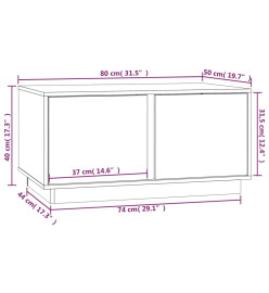 Table basse 80x50x40 cm Bois massif de pin