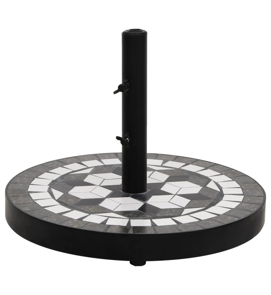 Base de parasol noir et blanc rond 12 kg