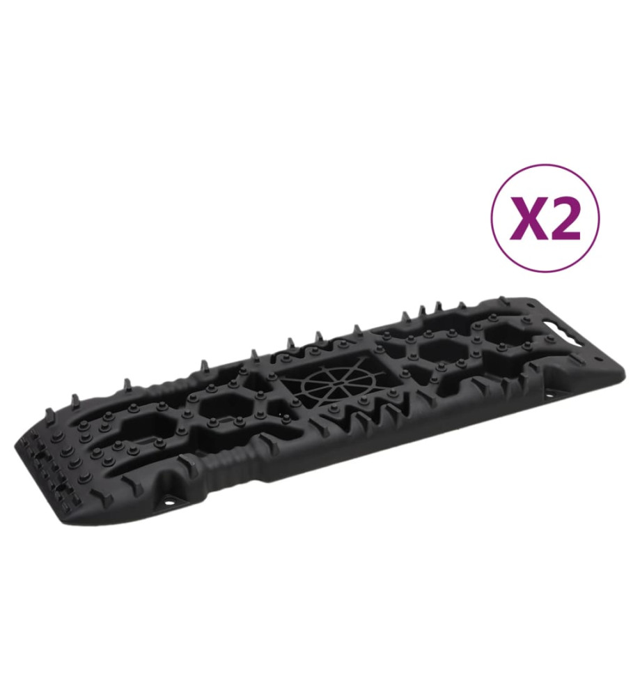 Planches de traction 2 pc Noir 107x31x7 cm Nylon