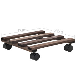 Support roulant à plantes Bois de cèdre 4 pcs 25 x 25 cm