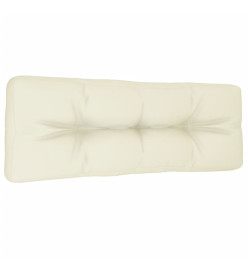 Coussin de palette crème 120x40x12 cm tissu