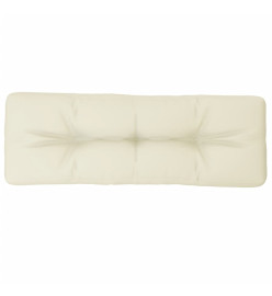 Coussin de palette crème 120x40x12 cm tissu