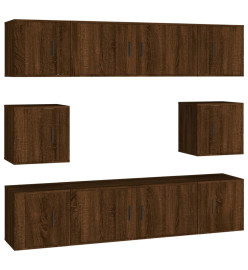 Ensemble de meubles TV 8 pcs Chêne marron Bois d'ingénierie