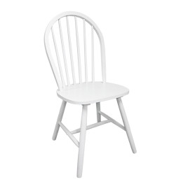 Chaises à manger lot de 2 blanc bois d'hévéa solide