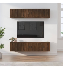 Ensemble de meubles TV 6 pcs Chêne marron Bois d'ingénierie