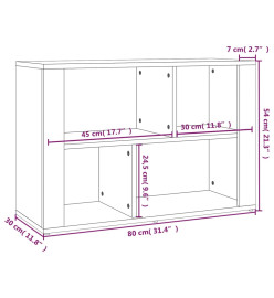 Buffet Sonoma gris 80x30x54 cm Bois d'ingénierie