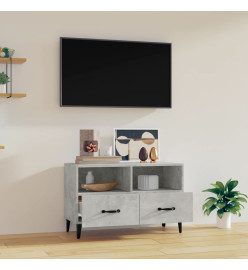 Meuble TV Gris béton 80x36x50 cm Bois d'ingénierie