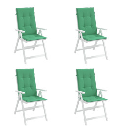 Coussins de chaise de jardin à dossier haut lot de 4 vert tissu