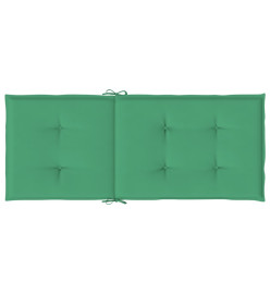 Coussins de chaise de jardin à dossier haut lot de 4 vert tissu