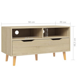 Meuble TV Chêne sonoma 90x40x48,5 cm Aggloméré