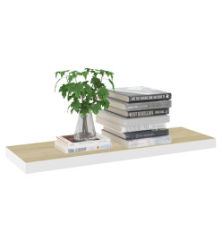 Étagères flottantes 4 pcs chêne et blanc 80x23,5x3,8 cm MDF