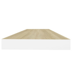 Étagères flottantes 4 pcs chêne et blanc 80x23,5x3,8 cm MDF