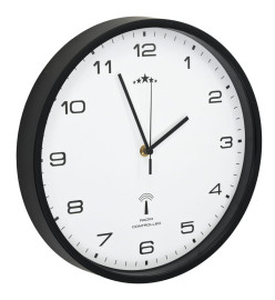 Horloge murale radioguidée Mouvement à quartz 31 cm Blanc/noir