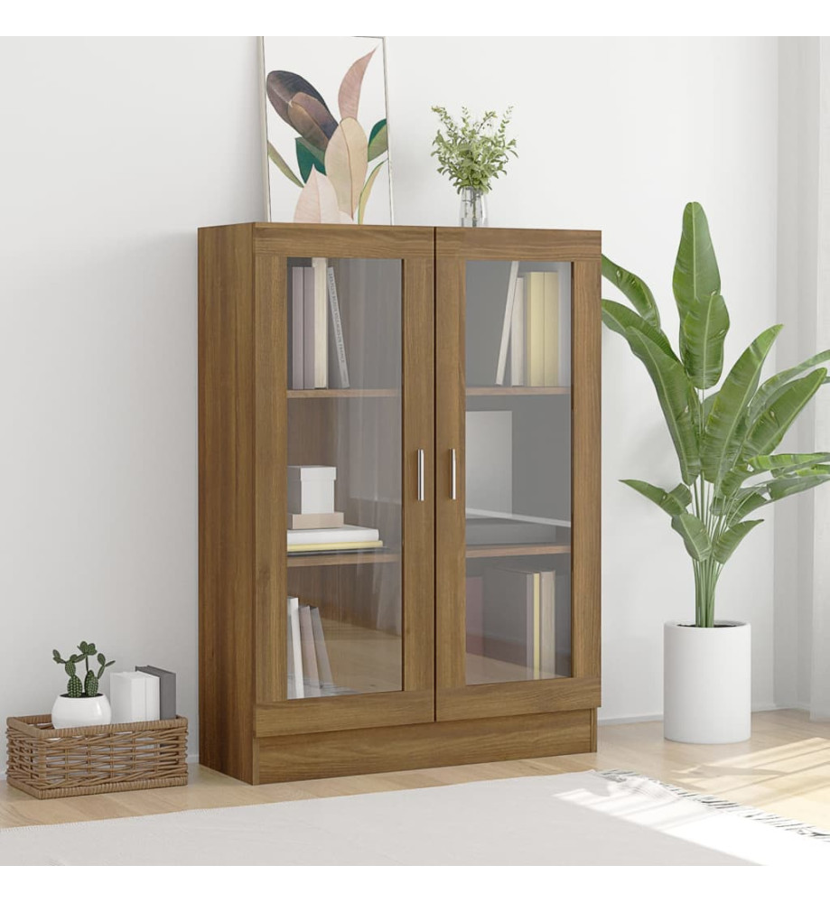 Armoire à vitrine Chêne marron 82,5x30,5x115cmBois d'ingénierie