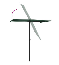 Parasol d'extérieur avec mât en aluminium 180x110 cm Vert