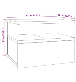 Table de chevet flottante Chêne fumé 40x31x27 cm