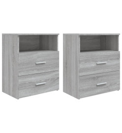 Tables de chevet 2 pcs Sonoma gris 50x32x60 cm