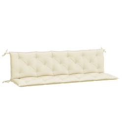 Coussins de banc de jardin 2 pcs blanc crème tissu Oxford