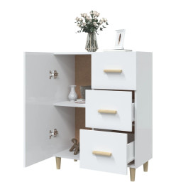 Buffet Blanc brillant 69,5x34x90 cm Bois d'ingénierie