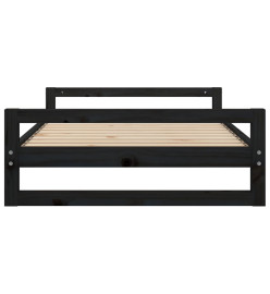 Lit pour chien Noir 105,5x75,5x28 cm Bois de pin solide