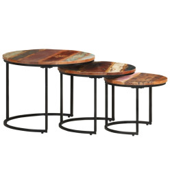 Tables gigognes 3 pcs Bois de récupération massif