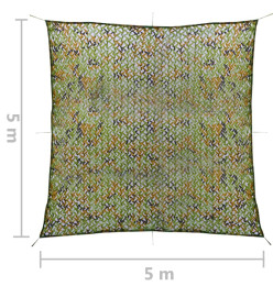 Filet de camouflage avec sac de rangement 5x5 m Vert